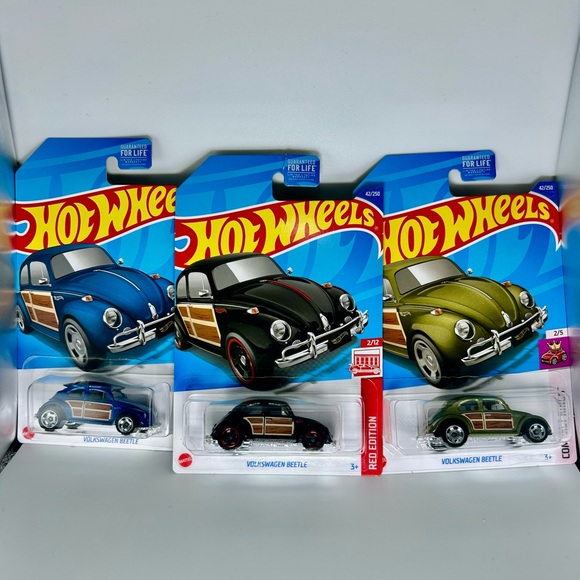 Hot Wheels Volkswagen Lot Of 3x -Volkswagen Beetle Blue & Green & Target Edition